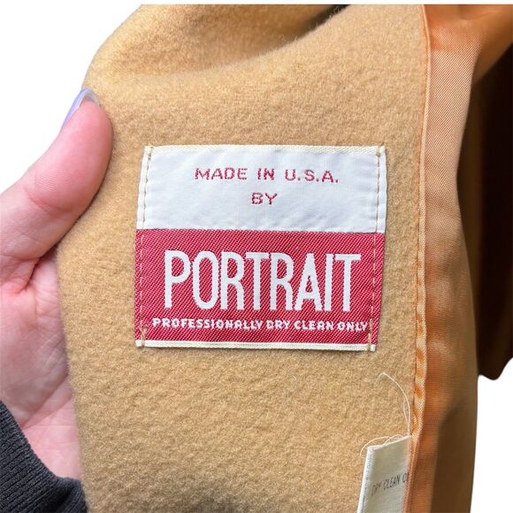 Portrait Vintage Wrap Coat Tan Wool Blend Made in the USA - Picture 3 of 12